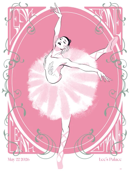Screenprint Art for Leah Jane's concert at Lee's Palace -- we did a limited run of 50 posters for the event. As a former ballerina it always feels good to illustrate the joy of movement.