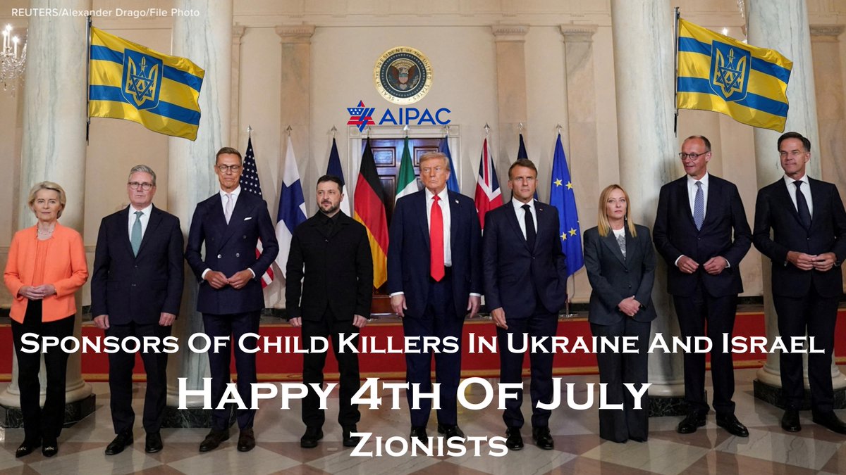 1Thomas1Tina's tweet photo. @clashreport Happy 4th of July Zionist Kiev &amp; Israel Palantir Child Killers. Is this true that Kapo Zionist descendants, running the Ukraine &amp; US government's,are taking their revenge on Banderite descendants by sending them to be slaughtered by Russians? As NATO continues  to swim in blood!! https://t.co/U6IouGEHNQ