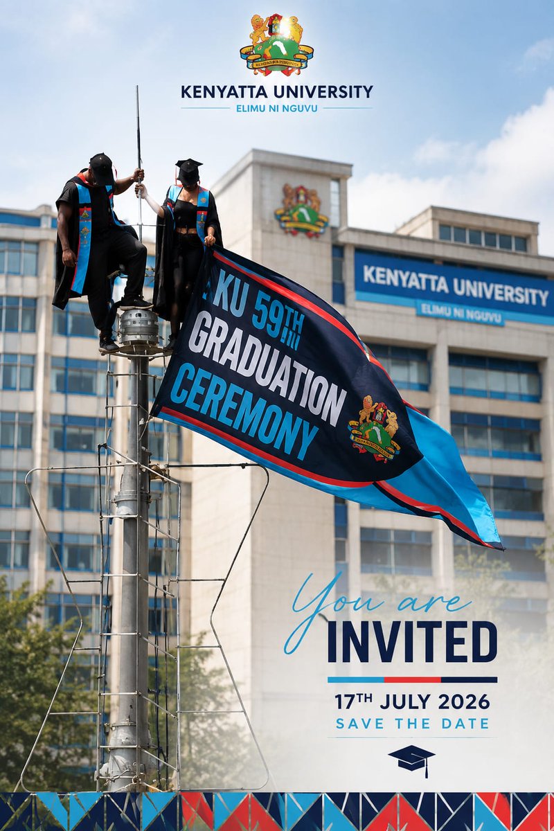KenyattaUni's tweet photo. You are invited to the most trendy event of the Year!!
#KU59thGraduation
https://t.co/bIoDxILzRm
See you Then
#ExperienceKU https://t.co/y3FZf5tfBY