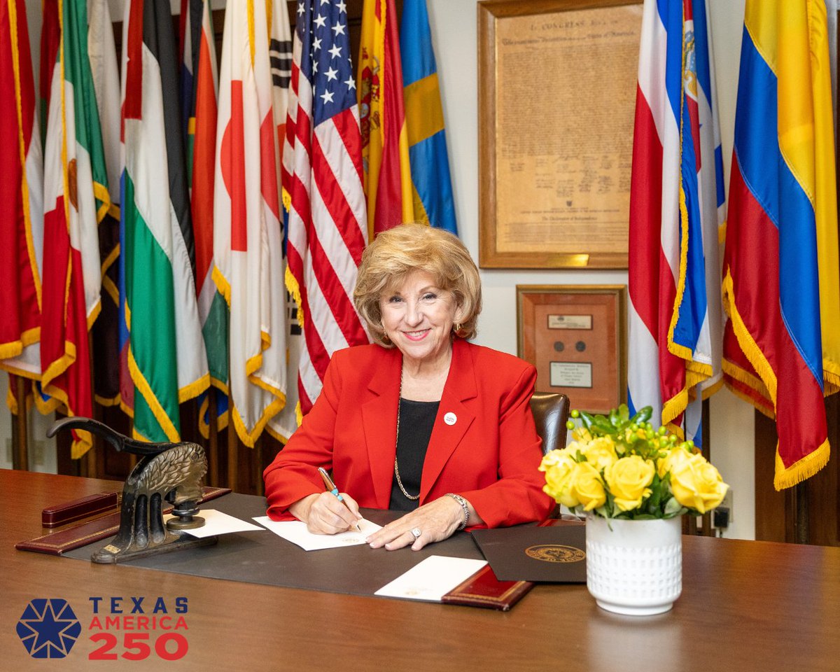 TXsecofstate's tweet photo. Texas' consular corps joined Secretary of State Jane Nelson in celebrating the 250th anniversary of the signing of the Declaration of Independence. Consulates from across Texas sent letters recognizing America’s birthday and the value of our continued international collaboration. 🇺🇸
