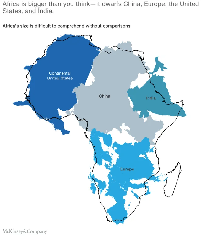 BusInsiderSSA's tweet photo. Africa is larger than the United States🇺🇸, China🇨🇳, India🇮🇳, and most of Europe🇪🇺 combined. https://t.co/2vuFxI0xzb