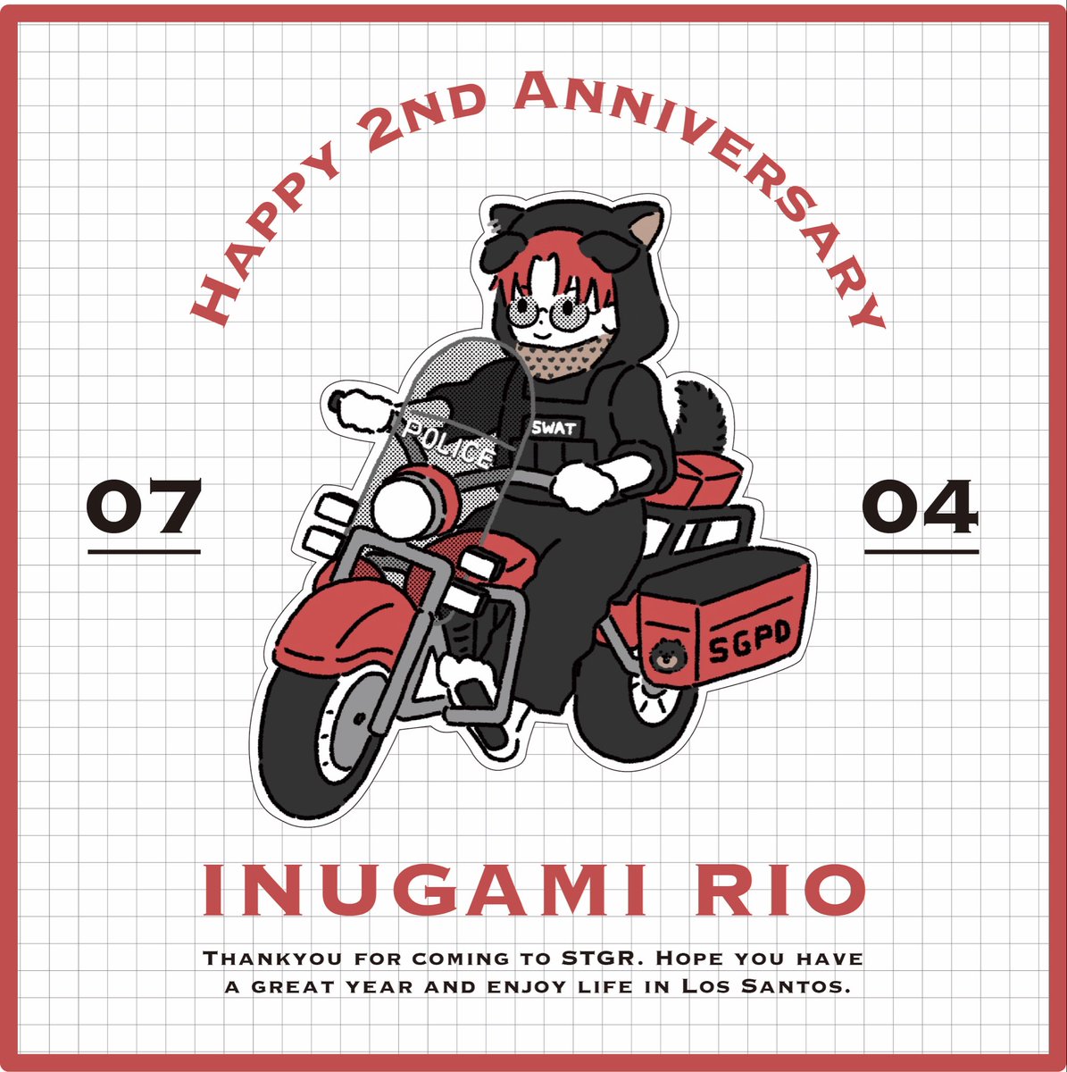 mon_moon21's tweet photo. 街に来て2周年おめでとうございます！

#ストグラファンアート
#犬リオアート https://t.co/bXAAY7eAUB