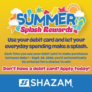 MidlandCU's tweet photo. 🌊 Make a splash with every swipe! ☀️ Now through September 30, every purchase made with your Midland debit card automatically enters you for a chance to win in the SHAZAM® Summer Splash Rewards promotion.

💳  https://t.co/8CnqLtV6DU 

#MidlandCU #SummerSplashRewards https://t.co/etPGhdkSKt