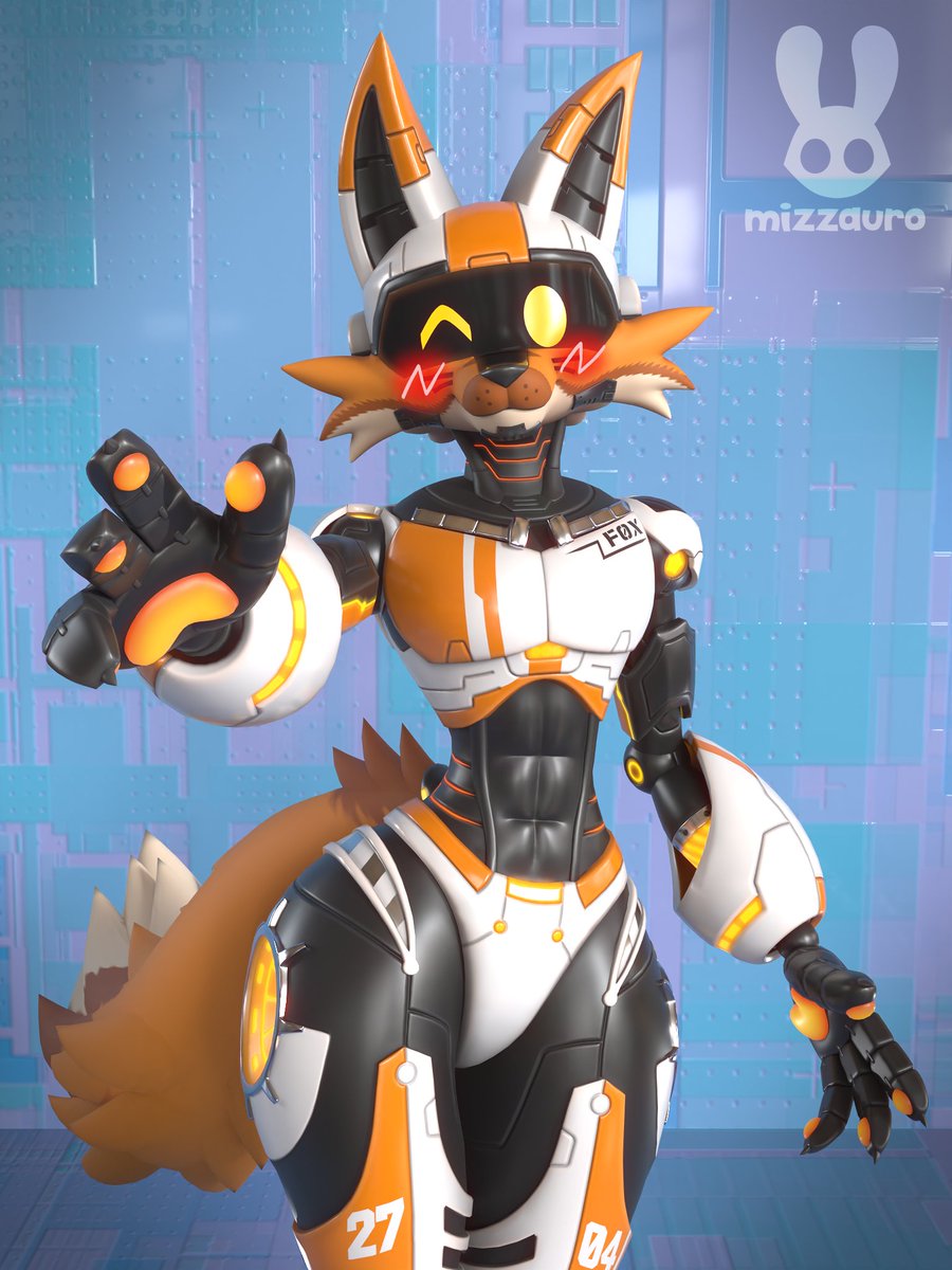 mizzauro's tweet photo. Comisión para @F0X_VT 
Me comisionó un avatar completo para Vtuber y VRChat hecho desde cero, es un zorro cyborg :3
¡Gracias por comisionarme! :D https://t.co/Zk81oR0tJw