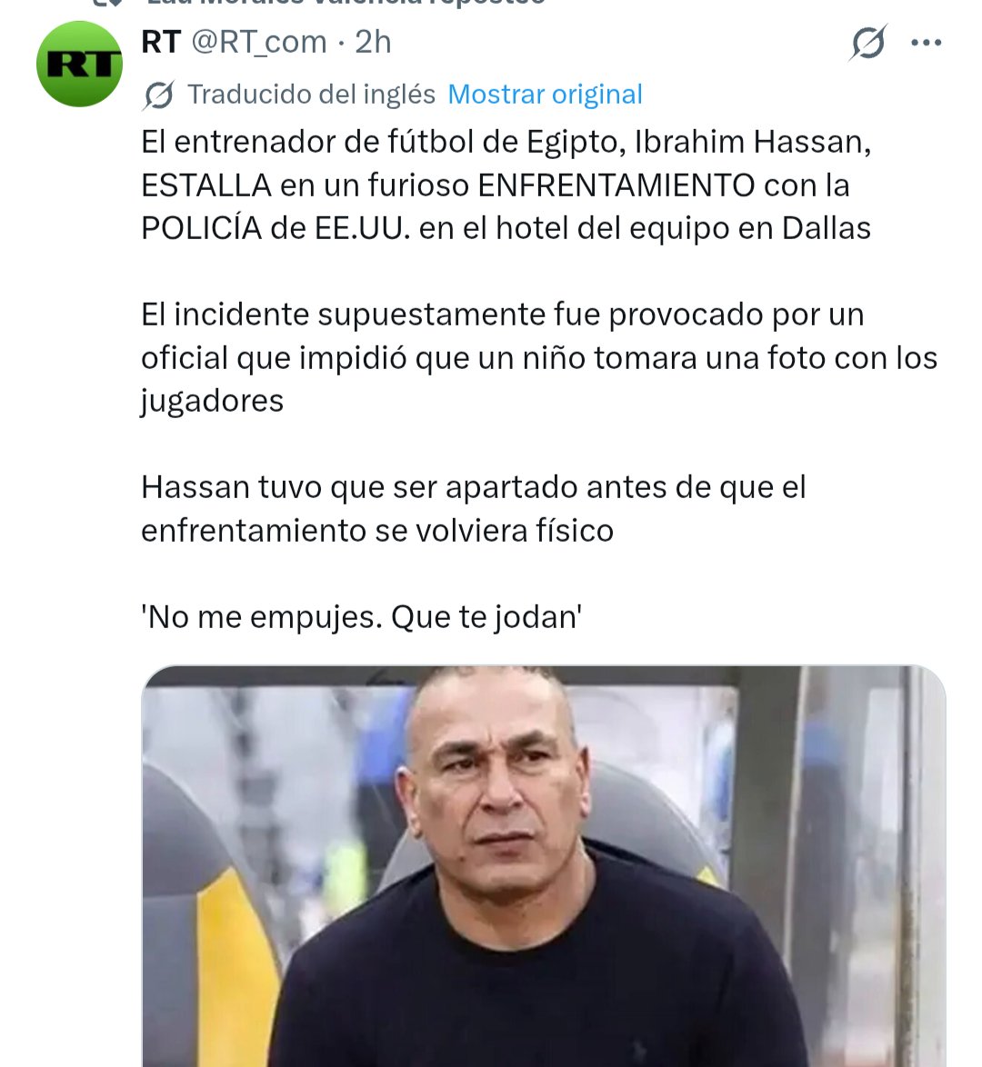 Insurgente_X's tweet photo. El pais más represor es EU.

No es China, ni Rusia, ni Irán.

Policía estadounidense agrede a miembro de la selección de Egipto

EU se dice paladin de las libertades, pero en realidad es lo opuesto. https://t.co/ODPsdMgXKw
