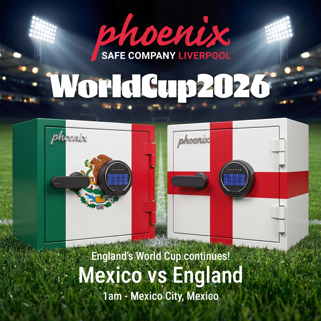 Phoenix_Safe_Co's tweet photo. Mexico and England meet in a huge World Cup clash tonight in Mexico City! Wherever you're watching, Stay secure. Stay protected. Choose Phoenix Safe.🏆
#PhoenixSafe #ProtectWhatMatters #MexicoVsEngland #WorldCup2026 #MatchDay #StaySafe https://t.co/wMqcWdBQMZ