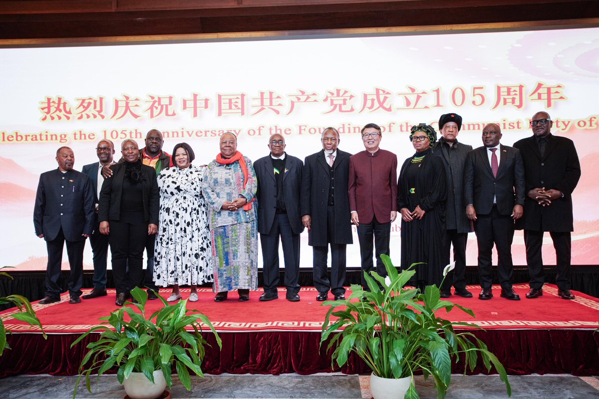 MYANC's tweet photo. Today the ANC joins the Embassy of the People’s Republic of China in commemorating the 105th Anniversary of the founding of the Communist Party of China (CPC), reaffirming the enduring bonds of solidarity and cooperation between the ANC and the CPC. https://t.co/H2IGTpN4xc