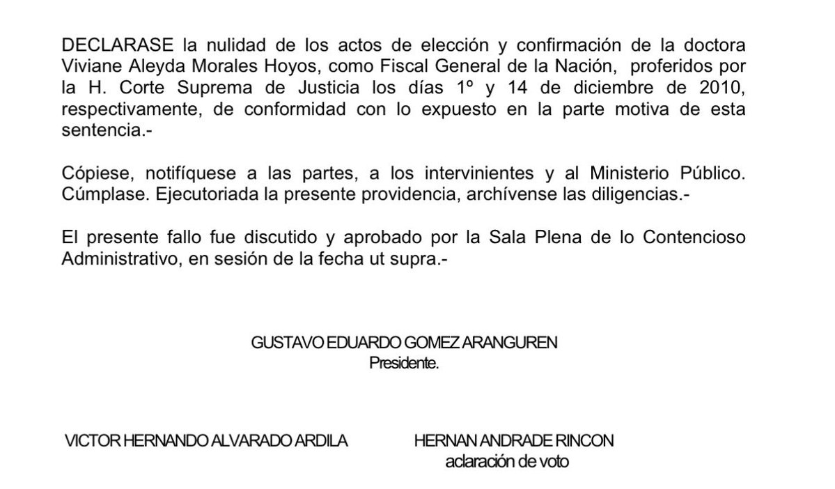 sermeca's tweet photo. En 2012 el @consejodeestado declaró la nulidad de la elección de Vivian Morales, designada como ministra de @Mineducacion, como Fiscal General de la Nación. El demandante fue el estudiante de derecho, de la Corporación Universitaria Republicana, Ferleyn Espinosa Benavides. Coincidencialmente el Decano de Derecho de esa universidad era el abogado Iván Cancino González quien será designado como ministro de @MinjusticiaCo. Todas las sospechas de la nulidad de la elección de la exfiscal Morales se dirigen a Cancino. Las vueltas que da la vida.