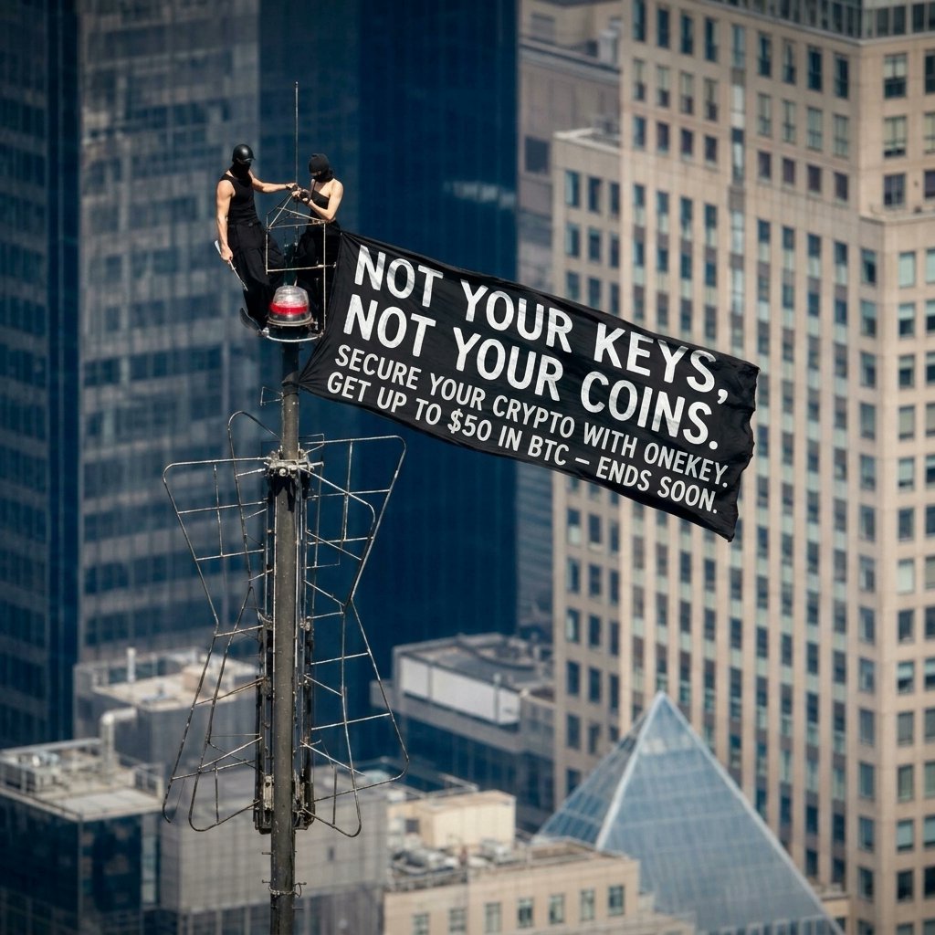 OneKeyHQ's tweet photo. We do not recommend climbing buildings.
We do recommend holding your own keys.

Not your keys, not your coins.
Get up to $50 in BTC when you buy a OneKey wallet.

Ends soon.

#EmpireStateBuilding