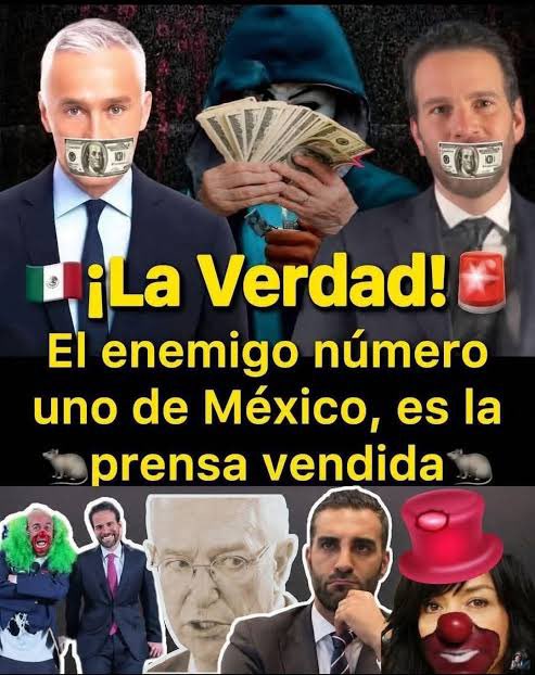 Humanismo4T's tweet photo. La ultra derecha en México utiliza pasquines como @Reforma y @El_Universal_Mx para dispersar #FakeNews 

Lo mismo hace EEUU, España y otros; utilizan @nytimes @latimes @el_pais @infobae para golpear sin pruebas al gobierno de la Pdta @Claudiashein. 

Ojo 👁️ https://t.co/AcRcYjvSwj