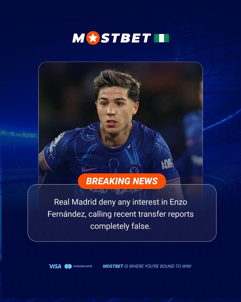 mostbetng's tweet photo. After months of speculation linking Enzo Fernández with a move to the Bernabéu, the Spanish giants have released an official statement denying any interest in the Chelsea midfielder.

Madrid insist they have made no direct or indirect attempt to sign Enzo and have no intention of pursuing such a deal, while also expressing respect for both the player and Chelsea.

One of the summer's biggest transfer stories has now been publicly dismissed by the club itself.