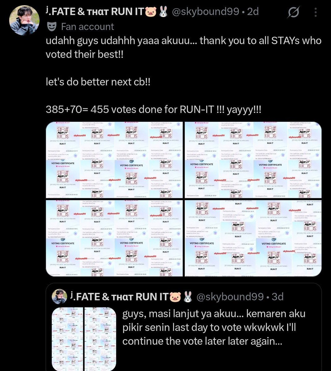 skybound99's tweet photo. WAJIB MENANG PREVOTE + BANYAK2 STREAMING MV KALO MAU NGASIH PIALA KE ANAK2

vote nya nanti jam 10 malem (12 am kst) di mnet app.

yang mau tutor di 1 device ternak akun gini, dm ajaaa yaa, stay only!! https://t.co/ki9UC94STk