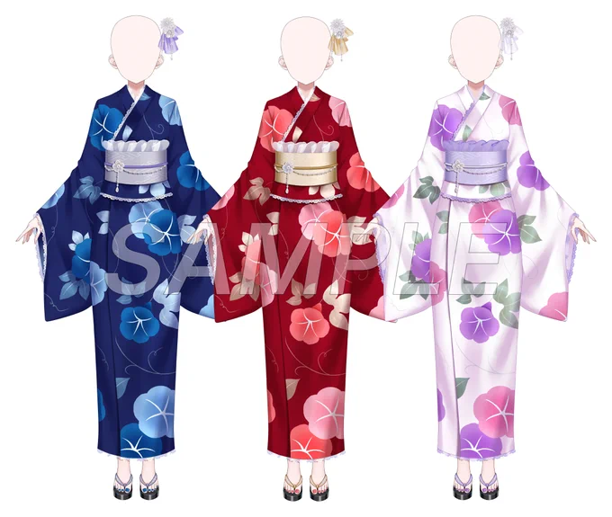 【お知らせ】 V-NEO Closet様より本日販売開始されました 浴衣衣装3種のイラスト・デザインを担当させていただきました V-NEO Closet様はVtuberさん向けの衣装を購入できるサービスです。 ぜひチェックいただけると嬉しいです!