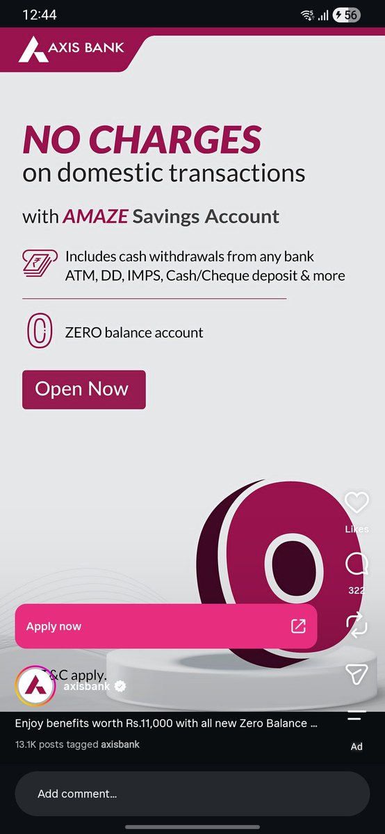 kausimi's tweet photo. @RBI @FinMinIndia @AxisBankSupport its a zero balance account itseems but yet I have to pay 200 p.m as maintenance charges each and every month but I dono why @AxisBank wanna lure new customers information by providing fake advertisements an utter scam by all bankers. https://t.co/UuOBd8V1er