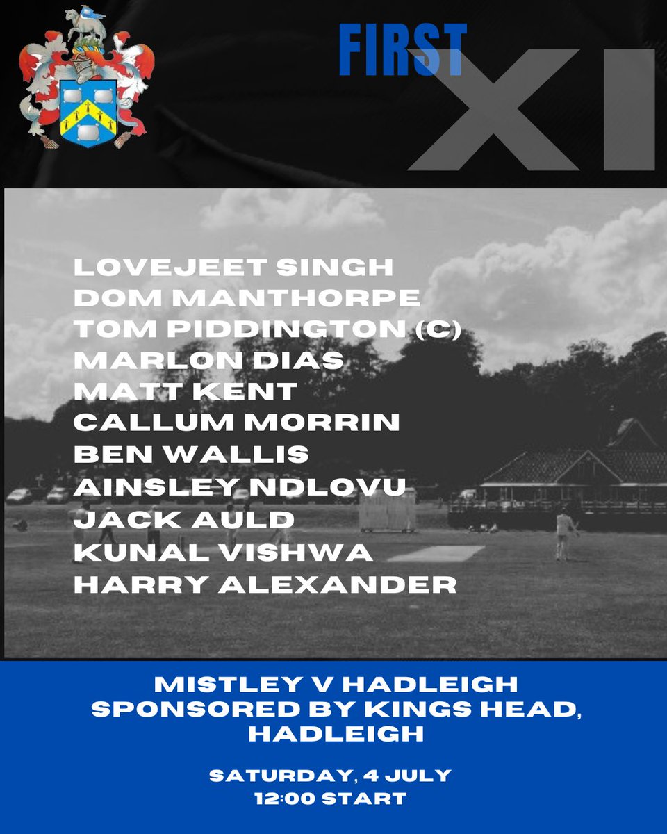 HadCC_Suffolk's tweet photo. This weekendโs teamsheetsโฆ
๐ 1st XI v @MistleyCC
๐ก 2XI v @MistleyCC
๐ก Academy XI v @Brockley_CC @PlantPartsLtd
#gowell https://t.co/lZmiIXLdp4