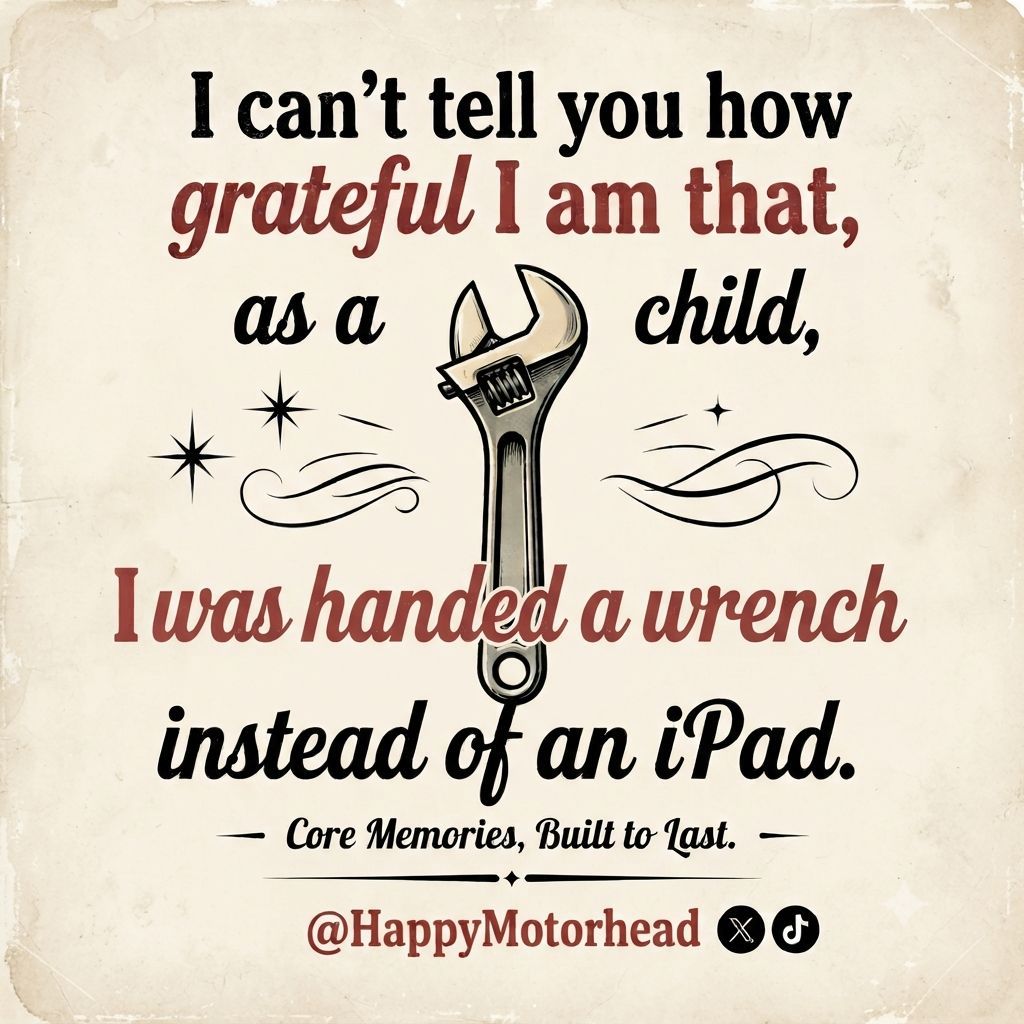 HappyMotorhead's tweet photo. Handed a wrench or an iPad as a kid—which built your core memories? 🔧✨
#Nostalgia #CoreMemories #HandymanLife #VintageVibes https://t.co/dOH5k5NRsX