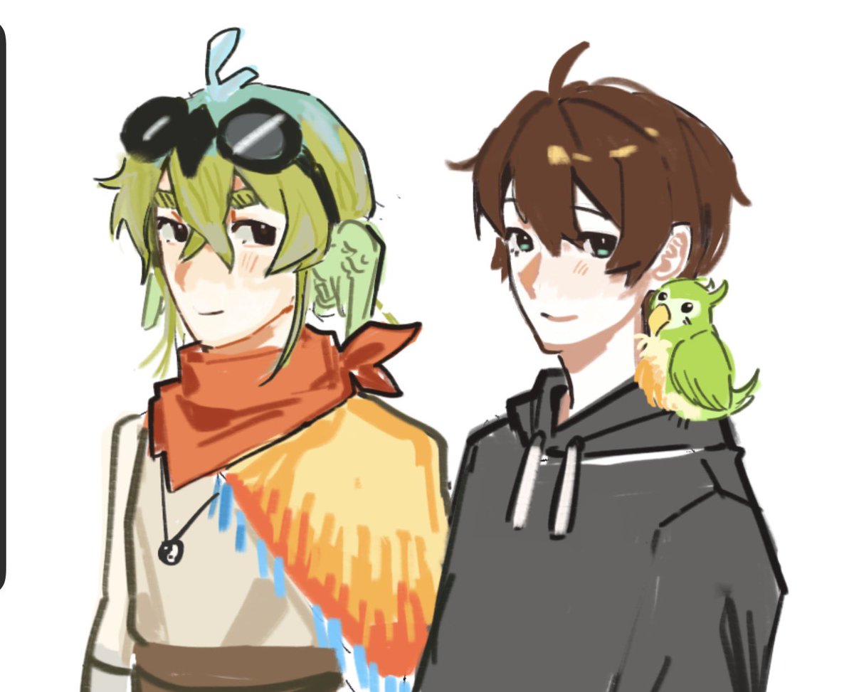 _squid_fish_'s tweet photo. parrot頭像的設定真的很像平均日本bl漫的小受啊（啊？）這不止普通路人吧 https://t.co/yffBpy2xYM