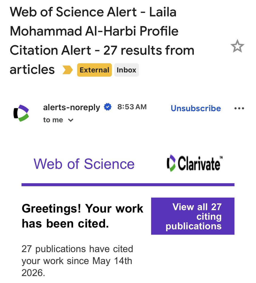 LalhrbiDr's tweet photo. My research work has been cited by 27 publications.
This recognition reflects the continued impact of scientific research across nanotechnology, advanced materials, energy, and environmental applications.@kauedu_sa @KAUST_NewsAR #web_of_science #material_science https://t.co/1Bz0oJTsPV