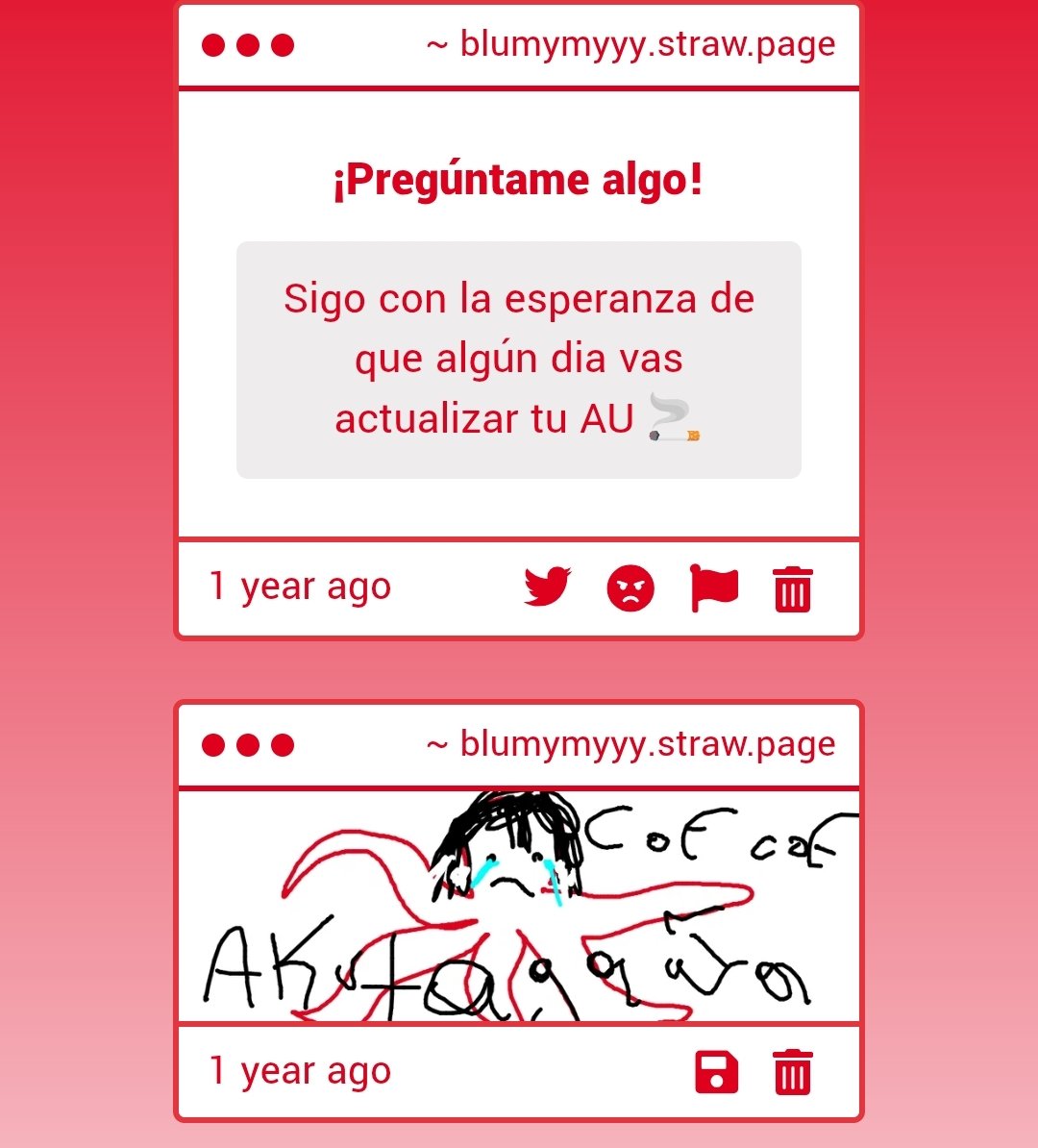 blumyrata's tweet photo. Q será d estas personas q me dicen q actualice desde EL AÑO PASADO AKDKAK https://t.co/e9hE8Dt82m