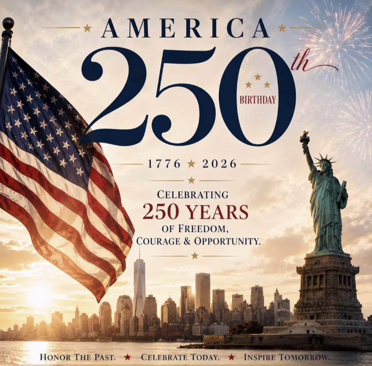 ThomasSRussoJr's tweet photo. Wishing everyone in the USA the blessings of a very Happy Independence Day weekend! Happy 250th America!
#USA #Freedom #Gratitude #July4 #IndependenceDay #America #Fireworks https://t.co/y39zw5tZiz