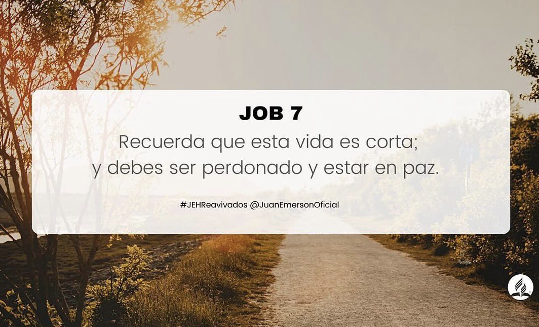 JuanEmersonHer1's tweet photo. #Job7 - MI VIDA ES UN SOPLO - La vida es muy corta; •Job habla del tormento por el que pasa; •desea morir en Paz con Dios.
Si deseas escuchar la explicación ver:
https://t.co/1GOWRqfQ7K
#RPSP #capitulodiario https://t.co/W7n89ZRlMe
