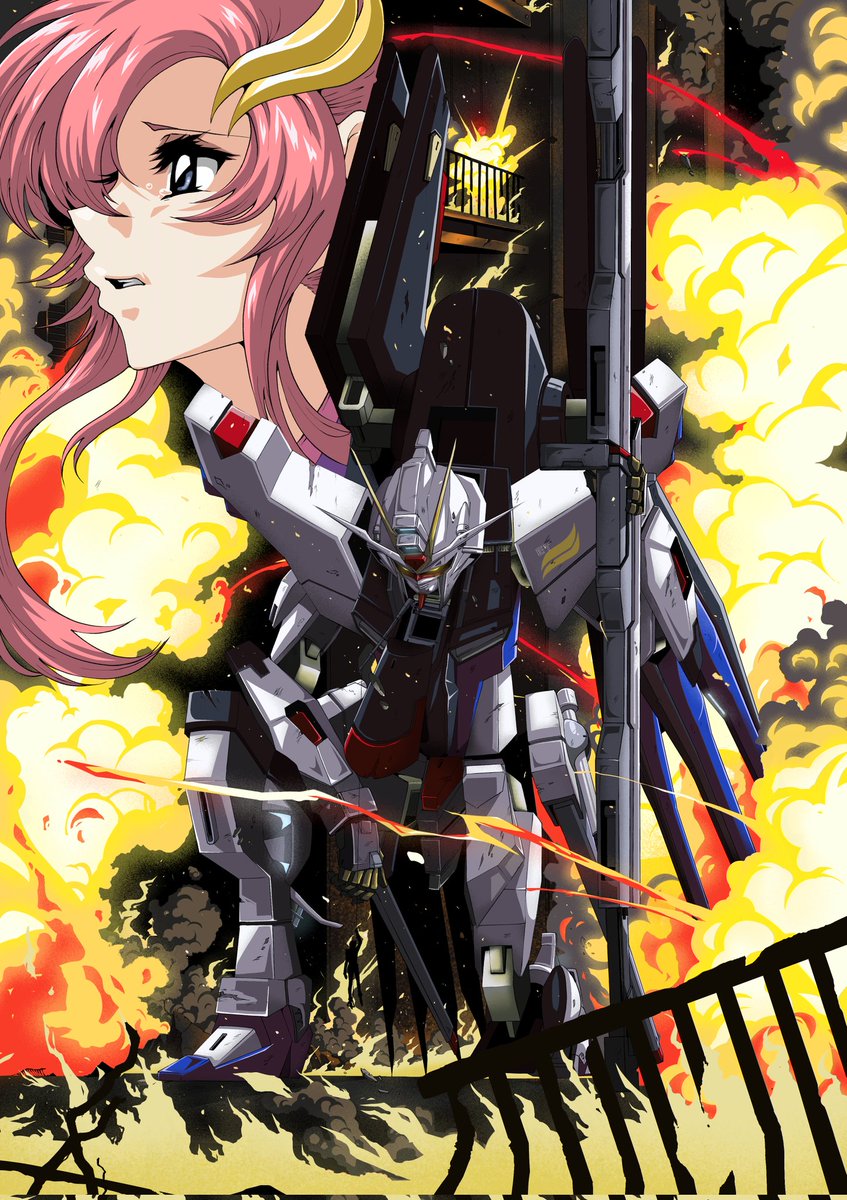 YSHIN91472668's tweet photo. 「覚悟はある、僕は戦う」
キラ&amp;ストライクフリーダムのメサイア脱出シーンをイメージして描きました。
#ガンダムSEEDDESTINY
#ガンダムSEED https://t.co/uixdooDlfg