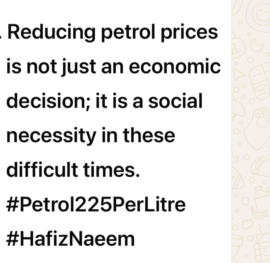 rafiayahya30's tweet photo. Reducing petrol prices is not just an economic decision it is a social necessity  in these difficult times.

#پیٹرول225روپےلیٹرکرو https://t.co/A1EuFYg5v2