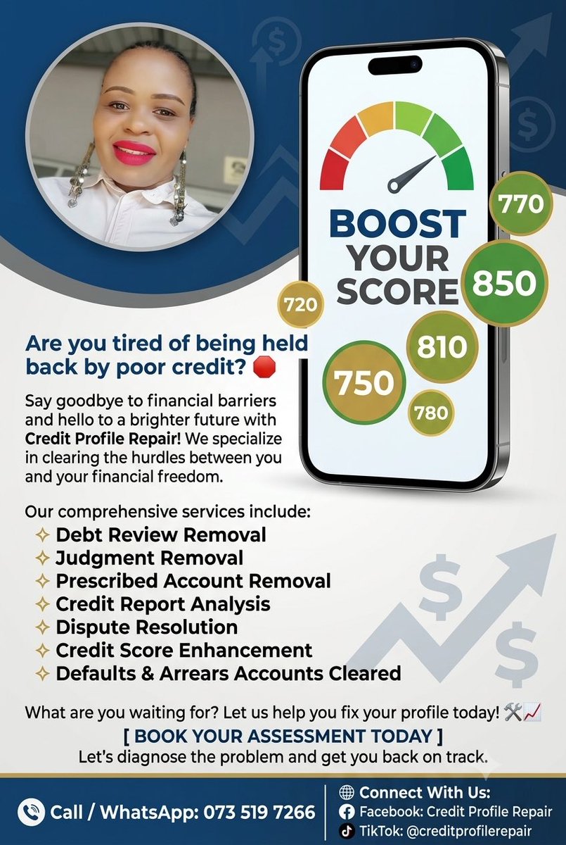NwaBrandy's tweet photo. Are you tired of being held back by poor credit? 🛑
Say goodbye to financial barriers and hello to a brighter future with Credit Profile Repair! We specialize in clearing the hurdles between you and your financial freedom.

BOOK YOUR ASSESSMENT TODAY 
Let’s diagnose the problem https://t.co/cgeomRg37z
