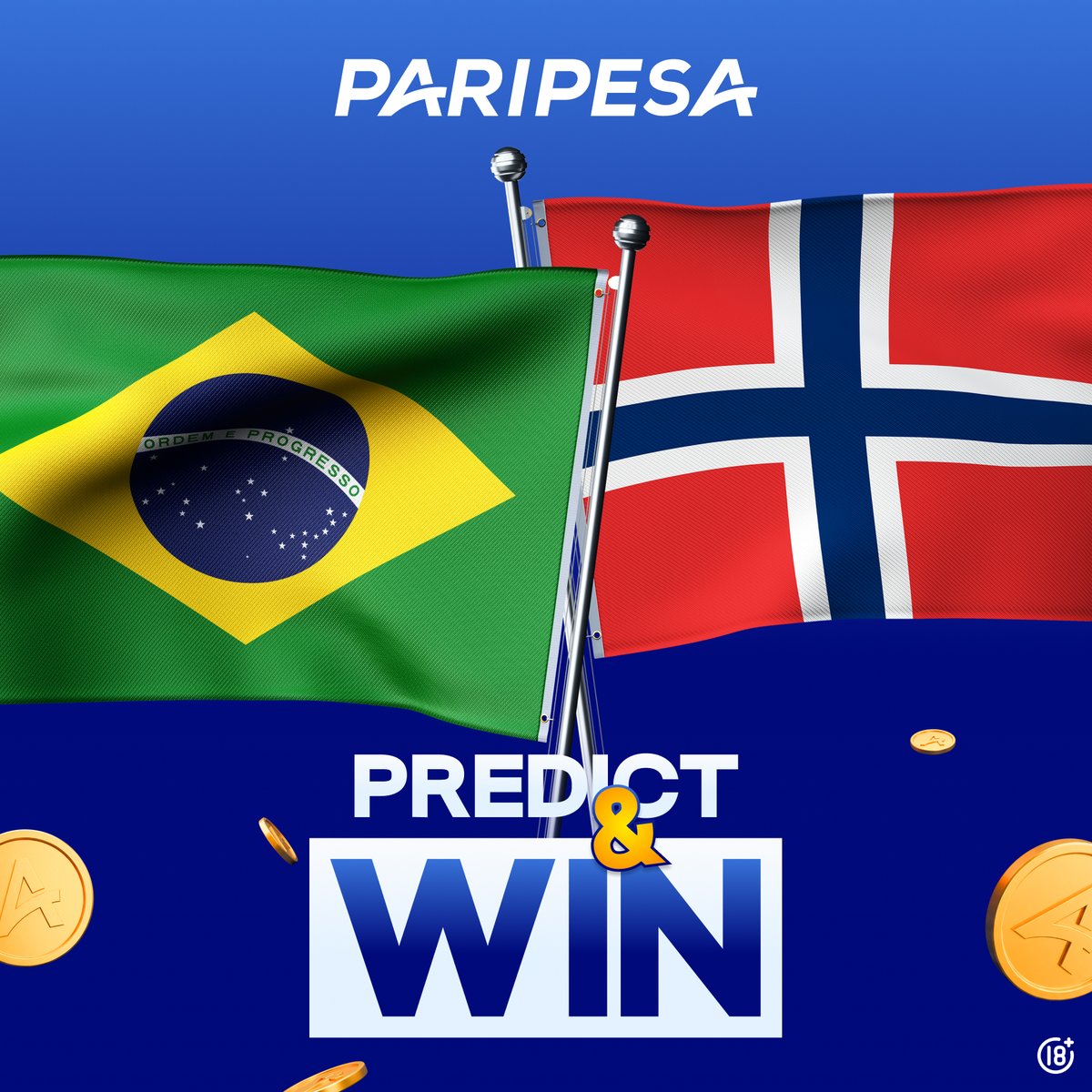 paripesa's tweet photo. 🎁 PREDICT & WIN GIVEAWAY!

🏆 Brazil 🇧🇷 vs Norway 🇳🇴

Brazil are the favorites, but Norway have been one of the tournament's biggest surprises, with Erling Haaland leading the attack.

Can Brazil finally beat Norway, or are we about to witness another World Cup upset?

💰 Predict the final score and win $10 Free Bets!

✅ Register on PariPesa
✅ Follow @paripesa , Like & RT post
✅ Comment: PariPesa ID + score (ex: ID12345678, 2–1)

Attention to the rules👇

❗️Only one prediction per participant and before kick-off
❗️Your PariPesa account must have a verified phone number
❗️The competition is open only to users from Africa

🏆3 correct predictions randomly selected win $10 Free Bets each!