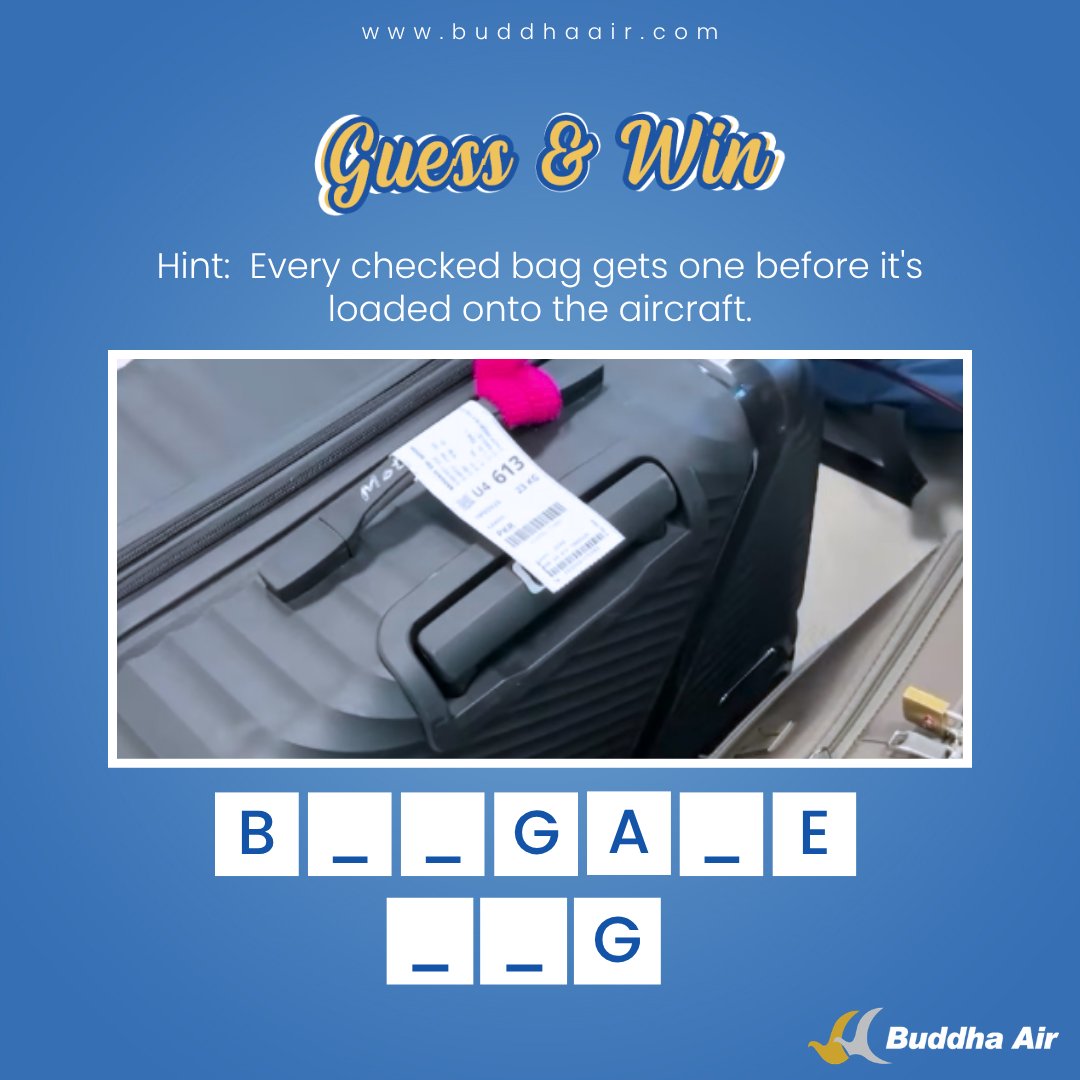 AirBuddha's tweet photo. 💡 It's attached to every checked bag during check-in, helping ensure your baggage reaches you at your destination.

🤔 Think you know the answer?

💬 Comment your answer now for a chance to win! 🎁

#GuessAndWin #BuddhaAir #TravelPuzzle #AviationTrivia #FlyBuddhaAir https://t.co/LTffTAGIbk