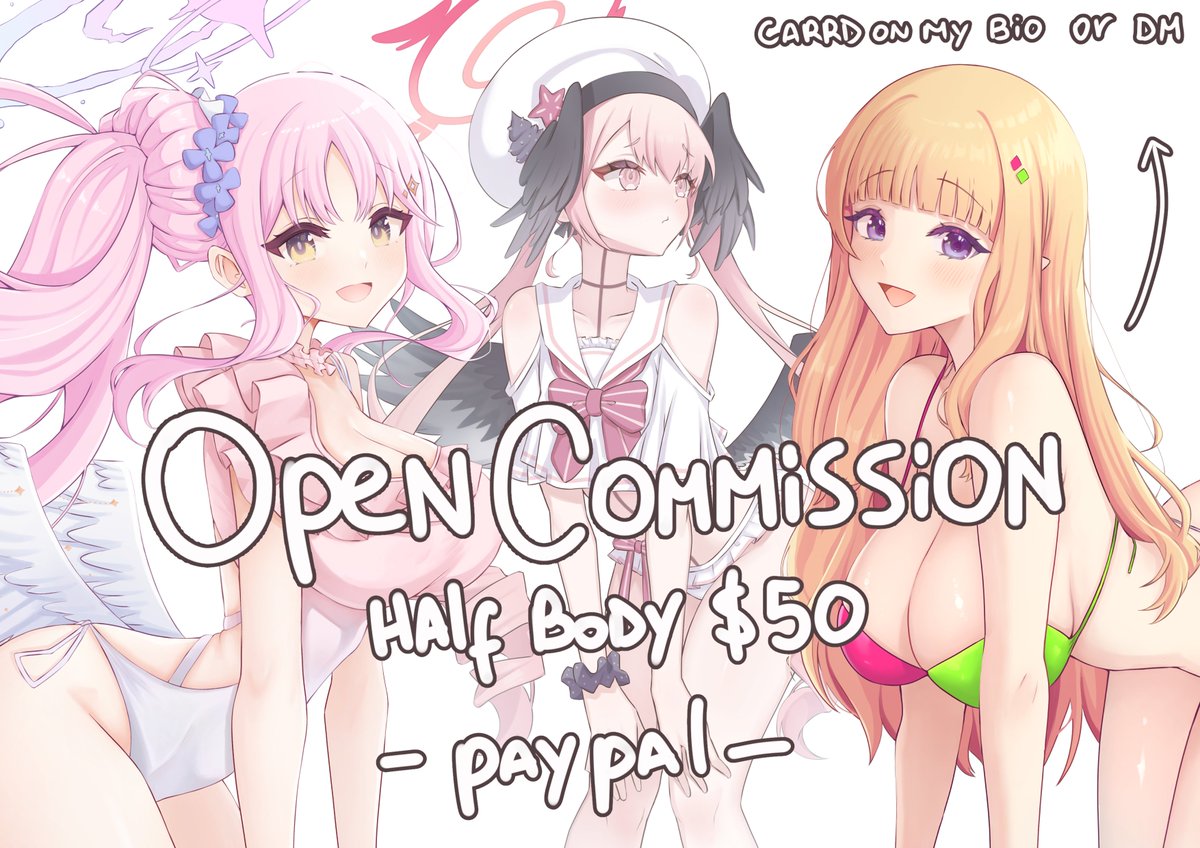 NyuTanArt's tweet photo. OPEN COMMISSION
Just 4 slots !

Half Body → $50 (simple/no BG) ✨
-other options can also be discussed-

Payment through Paypal

If you have any questions just DM me!

ToS in my Carrd ( bio )

Please~, RT to reach more people
╰⁠(⁠⸝⁠⸝⁠⸝⁠´⁠꒳⁠`⁠⸝⁠⸝⁠⸝⁠)⁠╯🩷 https://t.co/lC7xKov2nz