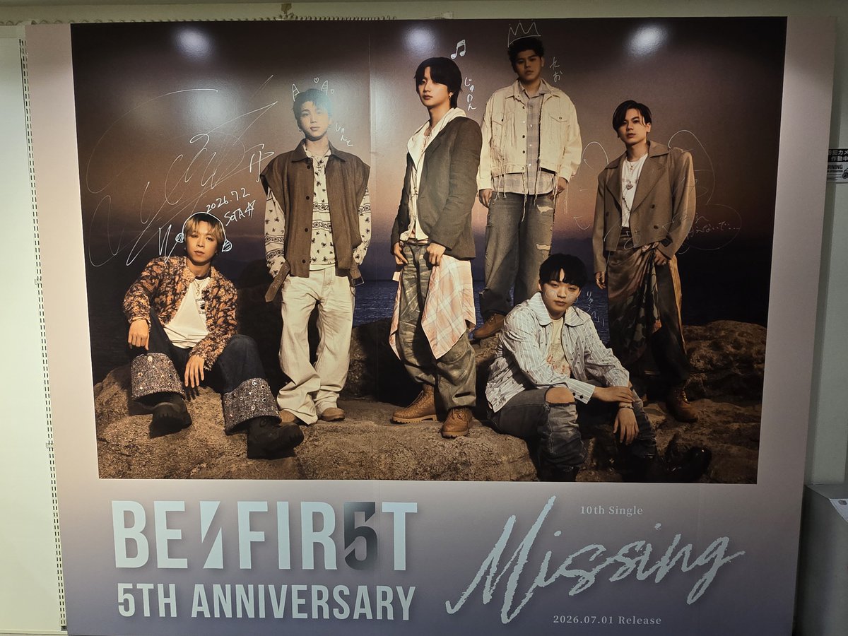 JUNON #BEFIRST #BF_Missing HMV渋谷でSOTAくん、MANATOくんにお絵描き