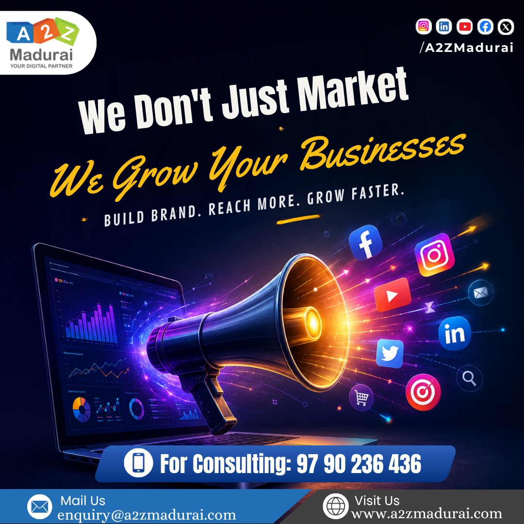 a2zmadurai's tweet photo. 🚀 Your Business Deserves More Than Just Likes. It Deserves Growth.

Most businesses don't fail because they're bad.

They fail because people never discover them.

Smart Digital Marketing changes everything.

📈 More Reach
🔥 More Leads
💰 More Sales
🚀 More Growth https://t.co/hao8NBhEDl