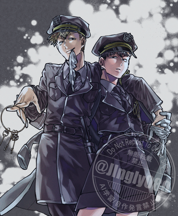 JIngly080's tweet photo. 看守モブ霊～下半身は捏造です　落書きのつもりが気付いたらガチ塗りしていた https://t.co/beUTXcE2kV