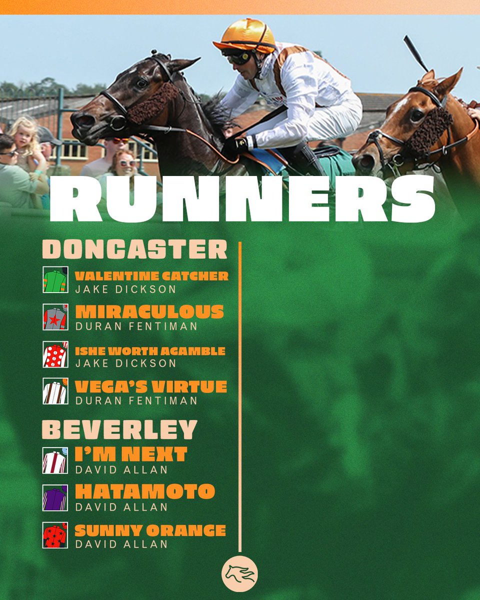 EasterbyTim's tweet photo. 📆 𝗧𝗢𝗗𝗔𝗬’𝗦 𝗥𝗨𝗡𝗡𝗘𝗥𝗦

The team are at Doncaster this afternoon and Beverley tonight. Best of luck to all of our owners! https://t.co/6JQ57gzPeD