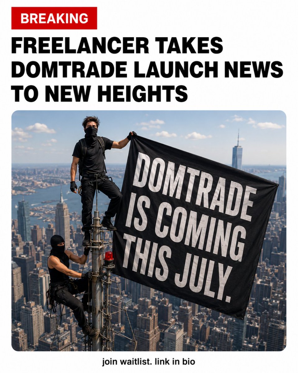 domtradeplc's tweet photo. BREAKING:
FREELANCER TAKES DOMTRADE LAUNCH NEWS TO NEW HEIGHTS. https://t.co/EdXEQQPz5t
