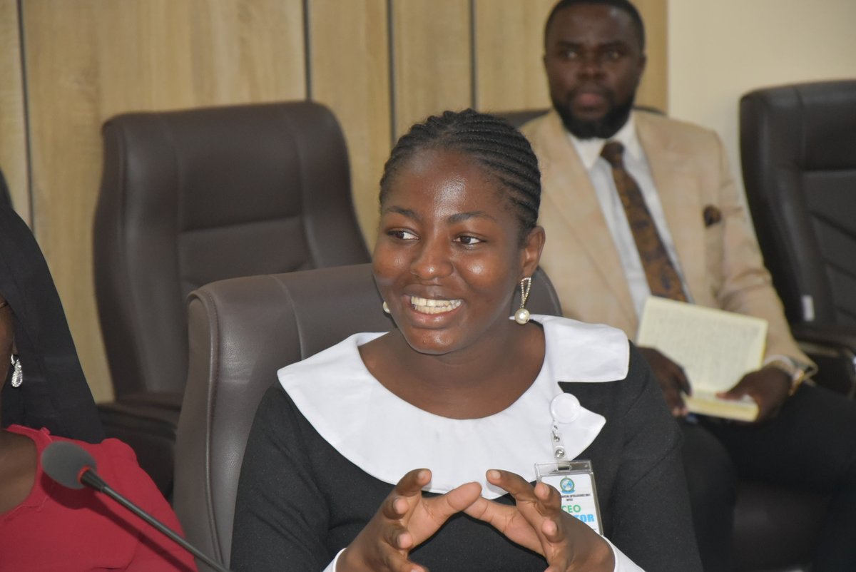 FIUNigeria's tweet photo. As Nigeria prepares for the 9th @GiabaEcowas Inter-University Speech Contest, the Nigerian Financial Intelligence Unit (NFIU) also celebrates Miss Goodness Abah Ojonoma, the runner-up in the national selection process and a remarkable ambassador of academic excellence.

A 500-level Law student of the University of Abuja, Goodness is passionate about corporate governance, diplomacy, advocacy, youth development, international relations, and public service. Through her journey in law, she has distinguished herself in student leadership, legal mentorship initiatives, and impact-driven volunteer work, demonstrating a strong commitment to shaping positive change in society.

Goodness accompanied Nigeria’s representative, Miss Amrah Onize Salihu, during a courtesy visit to the @FIUNigeria Headquarters alongside Dr Nasiru Mukhtar, Director of the Law Clinic and Head of the Department of Public Law, University of Abuja.

The NFIU commends her dedication, intellect, and leadership potential, and wishes her continued success as she contributes to advancing integrity, good governance, and youth empowerment in Nigeria and beyond.🙌👏