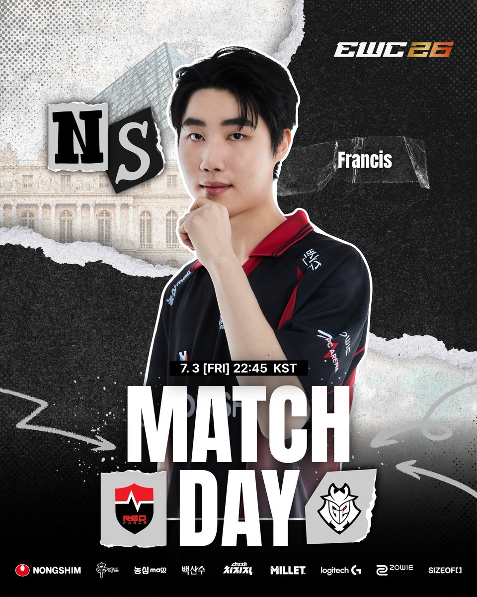 nsr_valorant's tweet photo. [MATCH ANNOUNCEMENT] #VALORANT 

EWC 2026, Group Stage
vs @G2VALORANT

Do you remember?😏

#NONGSHIM #NSRedForce #NSWIN #농심레드포스 #VALORANT #VCT #Dambi #Francis #Ivy #Rb #Xross #EWC2026 https://t.co/bNnGZzqb4Q