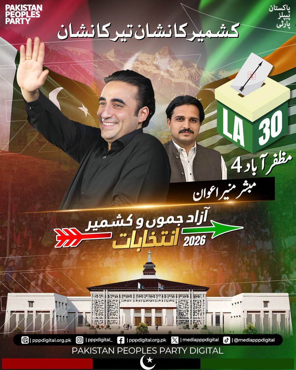 WaqarAli4530's tweet photo. شہید محترمہ بینظیر بھٹو کا خواب عوامی خوشحالی تھا۔
اسی مشن کو چیئرمین بلاول بھٹو زرداری آگے بڑھا رہے ہیں۔
آزاد کشمیر کے عوام تبدیلی کے لیے متحد ہیں۔
#AzadKashmirKaNishanTeer https://t.co/EuhZKpV95P