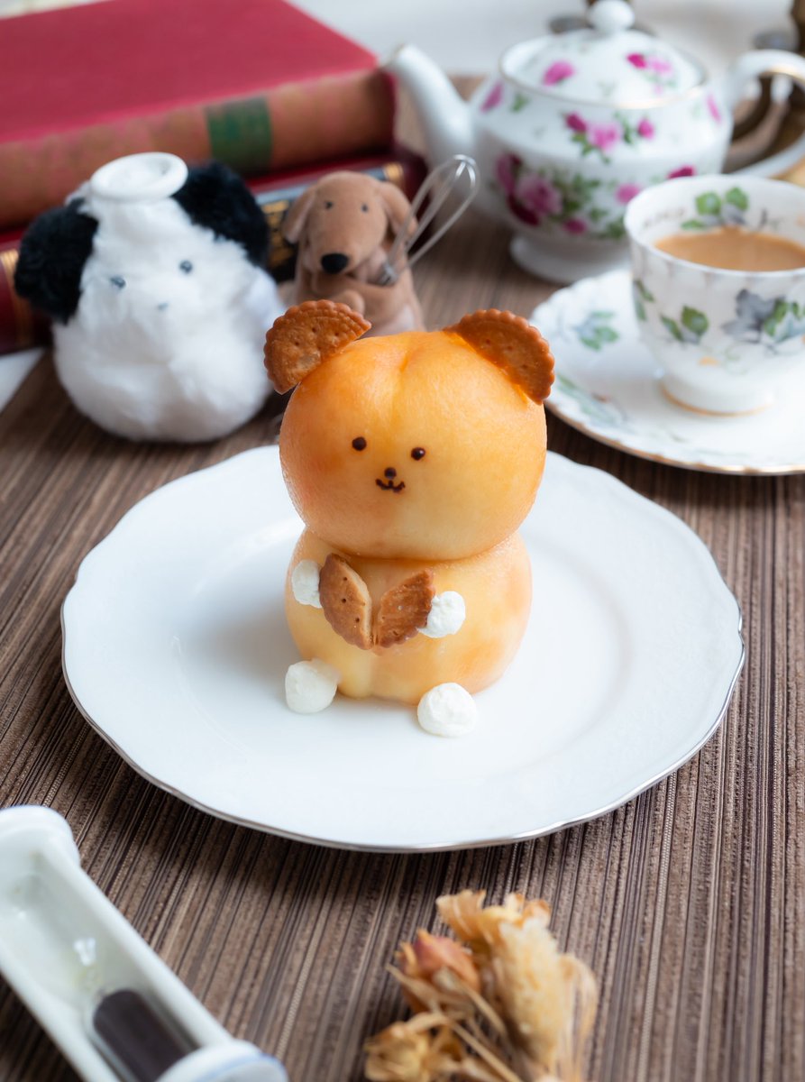 kajyouakira's tweet photo. 丸ごと桃のクマさん🧸

頭はカスタード、お腹は紅茶クリーム🫖
桃と紅茶の組み合わせにしました🤭 https://t.co/JLPaGEOIoz