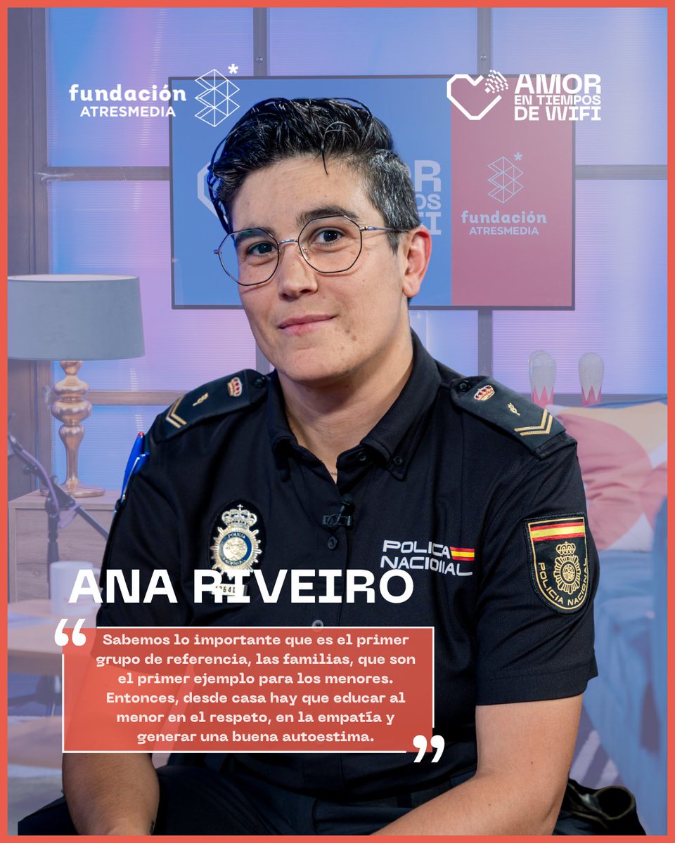 FundATRESMEDIA's tweet photo. 🚨 MAÑANA NUEVO EPISODIO

¿Cómo saber si nuestros hijos e hijas están sufriendo o ejerciendo ciberacoso? 

Ana Riveiro, miembro de la Policía Nacional, comparte en #AmorEnTiemposDeWifi las claves para detectarlo, prevenirlo y actuar a tiempo. 📱💙 https://t.co/dAT8LfEFs6
