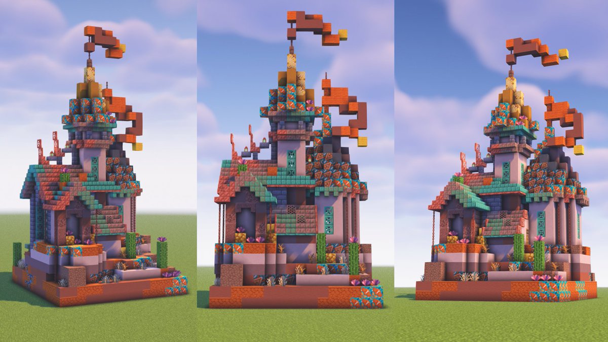 Roscumber's tweet photo. Here's my little Copper Badlands Castle with shaders !! ⭐️ https://t.co/CqazyDhIrr