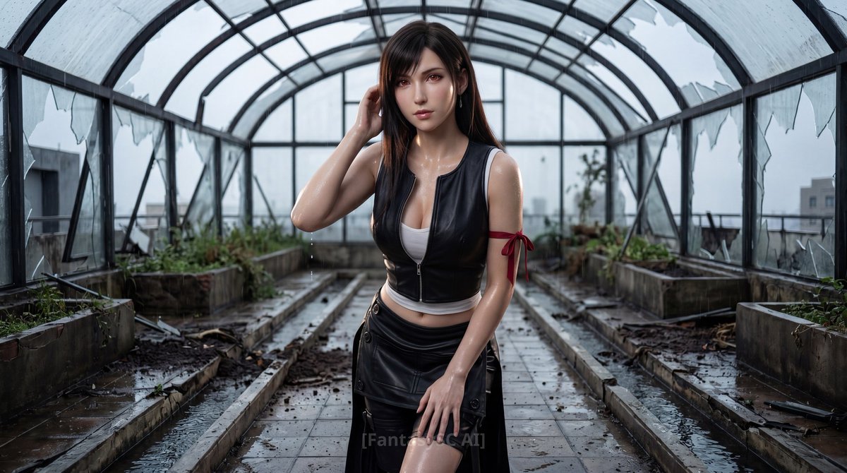 Midgar's Wet Glass Scandal! Tifa Lockhart クラウドも知らない廃墟の
