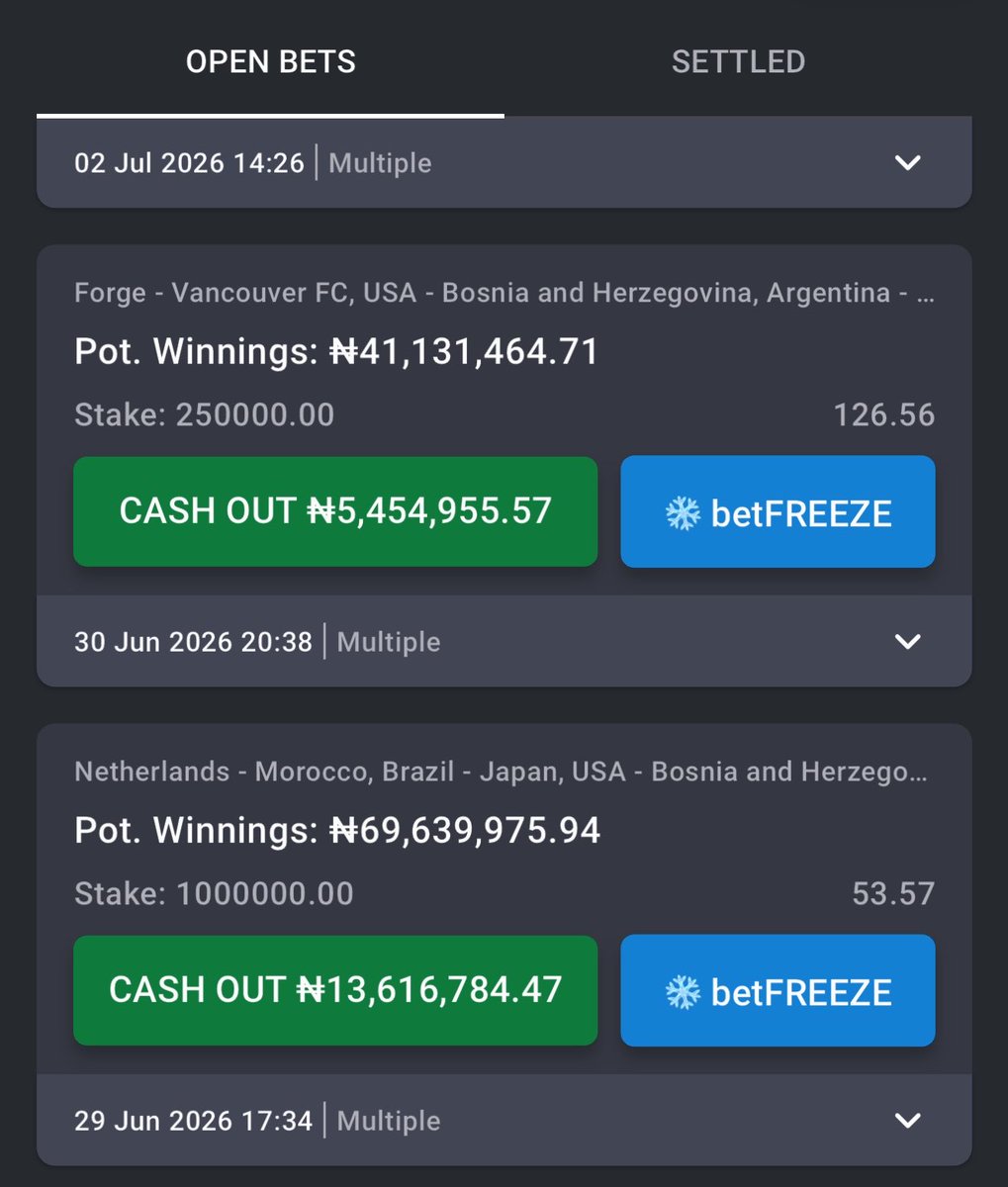slay_jimmy's tweet photo. Broooooo wtf!!!!!!!!! Just two games left on ALL our long shots. Both games tonight 🥶 This could be 300 million. Mummyyyy 😭😭😭😭😭

300 odds, 200 odds, 120 odds, 100 odds, 
🙏🏾🥳 https://t.co/CxmnC48rQr