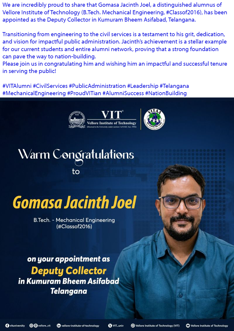 VIT Alumni Association (@vit_alumni1984) / Posts / X