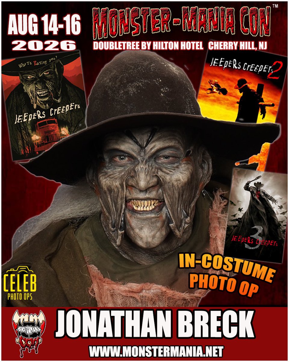 MonsterManiaCon's tweet photo. FREDDY, PINHEAD, THE CREEPER & LEPRECHAUN are coming to MONSTER-MANIA CON next month!
Get your tickets now!
https://t.co/btPrXbzQYi
#freddykreuger #hellraiser #pinhead #jeeperscreepers #leprechaun #NightmareOnElmStreet #horror #slasher #cosplay #monstermaniacon #philly #mewjersey https://t.co/XBA7PyksvS