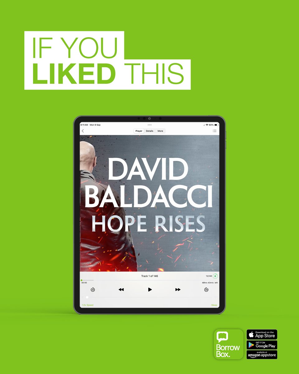 BorrowBox's tweet photo. Discover high-stakes thrillers packed with danger, secrets and relentless action from David Baldacci’s gripping backlist. If you enjoyed Hope Rises by @davidbaldacci, you’ll love these pulse-pounding listens on #BorrowBox.
@panmacmillan https://t.co/le2nXNT3OQ