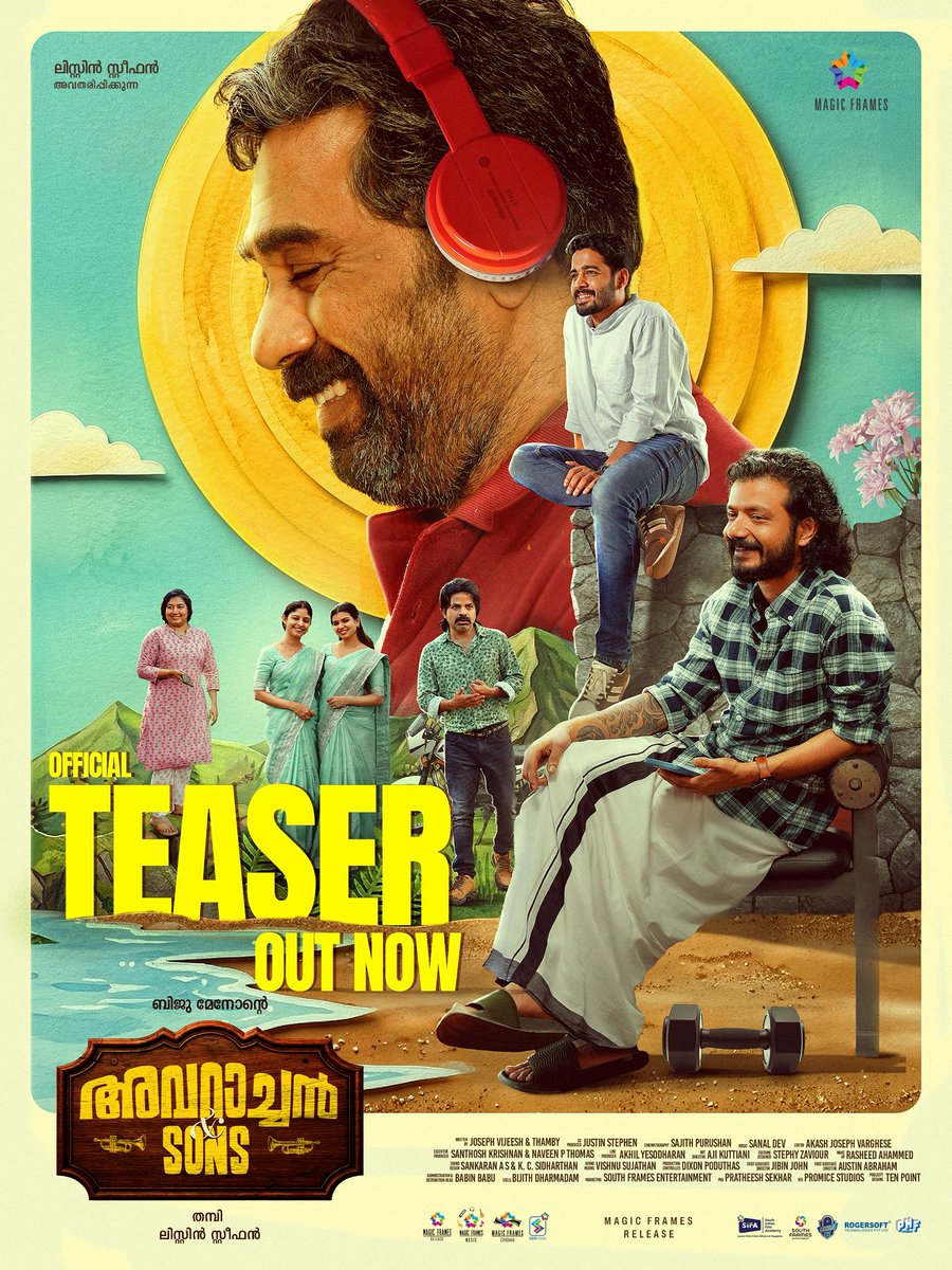propratheesh's tweet photo. A family. A legacy. A whole lot of fun. ❤️🔥 #AvarachanAndSons teaser is out now! Starring Biju Menon in a role you’ll love. Watch it now!
https://t.co/b5vpE5B0C7
#avarachanandsons #bijumenon #malayalamcinema #magicframes https://t.co/hAO2U05Bld