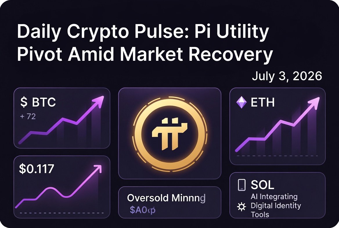 TimmyGo09697752's tweet photo. Daily Crypto Pulse:

As of July 3, 2026, the broader crypto market shows modest recovery with total market cap around $2.1-2.2T, BTC consolidating near $61K, ETH gaining to ~$1,700+, and SOL pushing above $80 amid strong on-chain activity. 🧵👇 https://t.co/MnC5fCmXWf