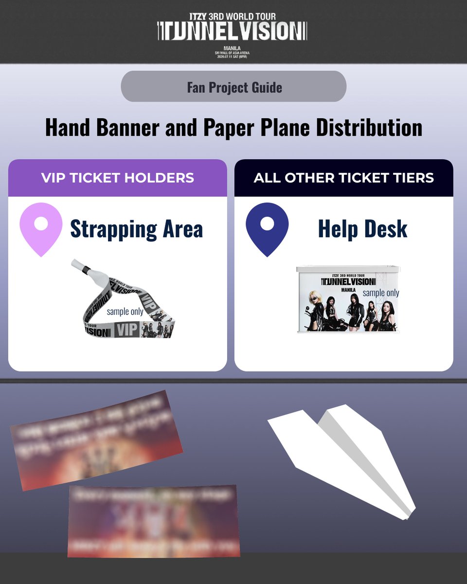 ITZYinMANILA's tweet photo. The countdown is almost over! Are you ready to sing, scream, and make unforgettable memories with ITZY? 🎤💖

Before the concert starts, don't forget to pick up your Hand Banner and Paper Plane so we can all participate and make the fan project a success!

📍 VIP → Strapping Area
📍 All Other Ticket Tiers → Help Desk

Let's turn MOA Arena into a sea of love for ITZY. 🧡

#ITZY
#ITZY_WORLD_TOUR
#ITZY_TUNNELVISION_MANILA
#ITZYinManila